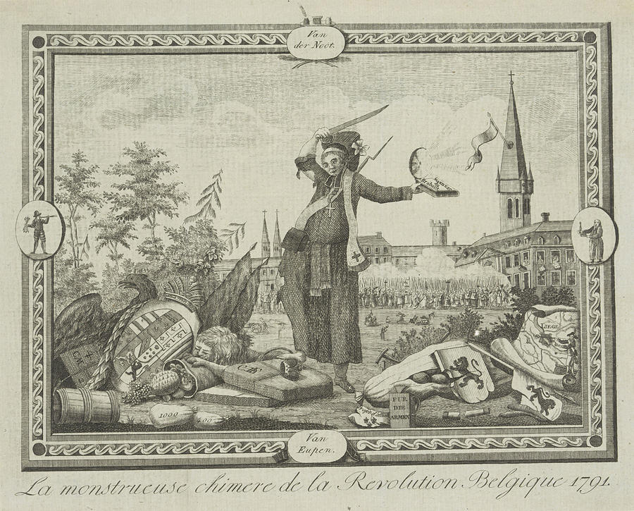 Eagle Drawing - Allegory Of The Brabant Revolution, 1791 by Anonymous