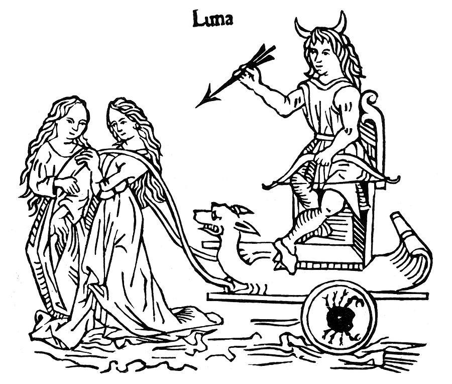 Allegory Of The Moon, 1482 Painting by Granger Allegory Of The Moon, 1482 Painting by Granger