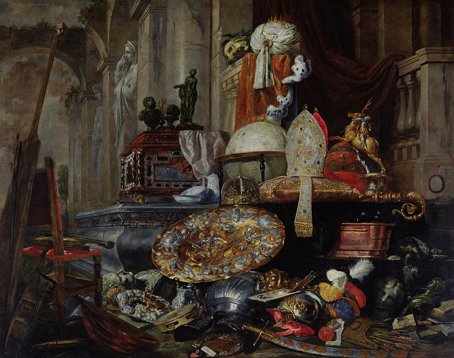 Still Life Photograph - Allegory Of The Vanities Of The World, 1663 Oil On Canvas by Pieter or Peter Boel