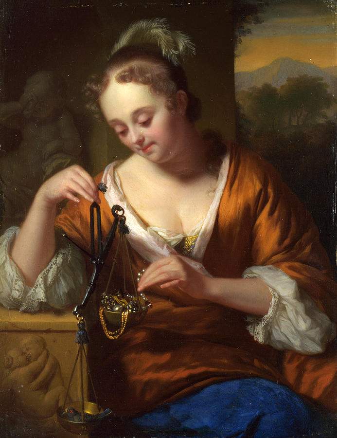 Allegory of Virtue and Riches Painting by Godfried Schalcken