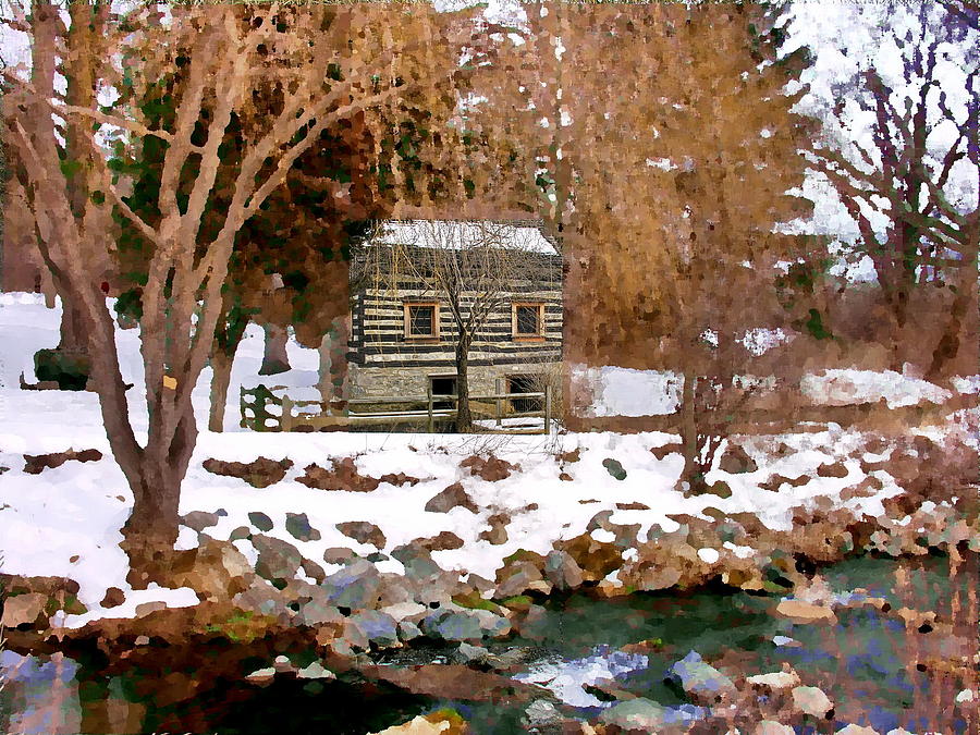 Allentown PA Trexler Park Springhouse in winter Photograph by Jacqueline M Lewis