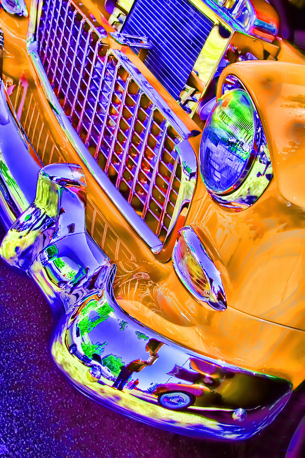 Car Mixed Media - Alley Cat 3 Big Yellow Taxi by Lesa Fine