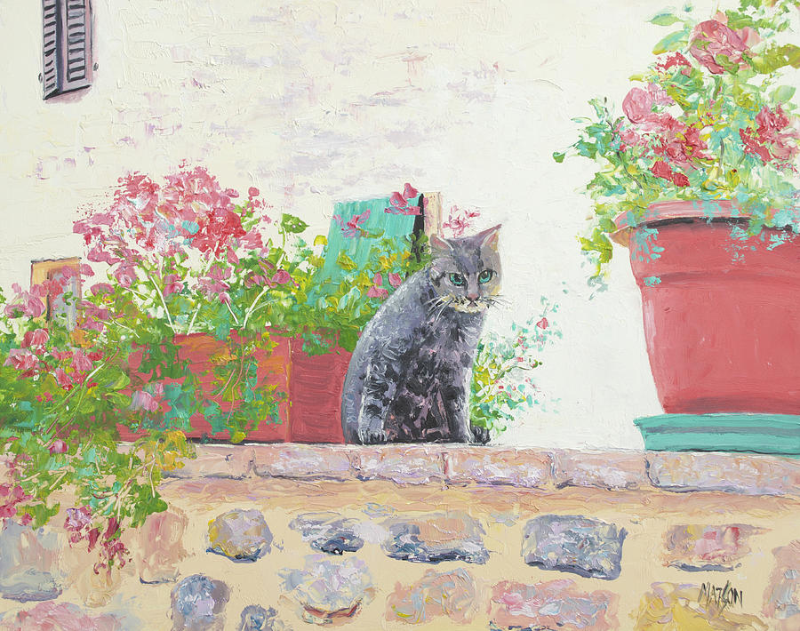Cottage Painting - Alley Cat by Jan Matson