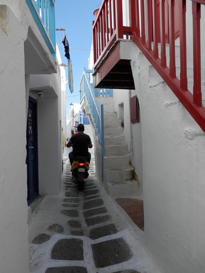 Alley Way in Mykonos Photograph by Pema Hou