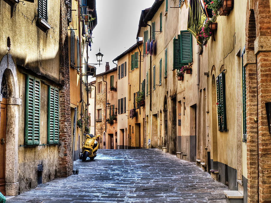Transportation Photograph - Alleyway, Montepulciano by Harvey Watts Photography