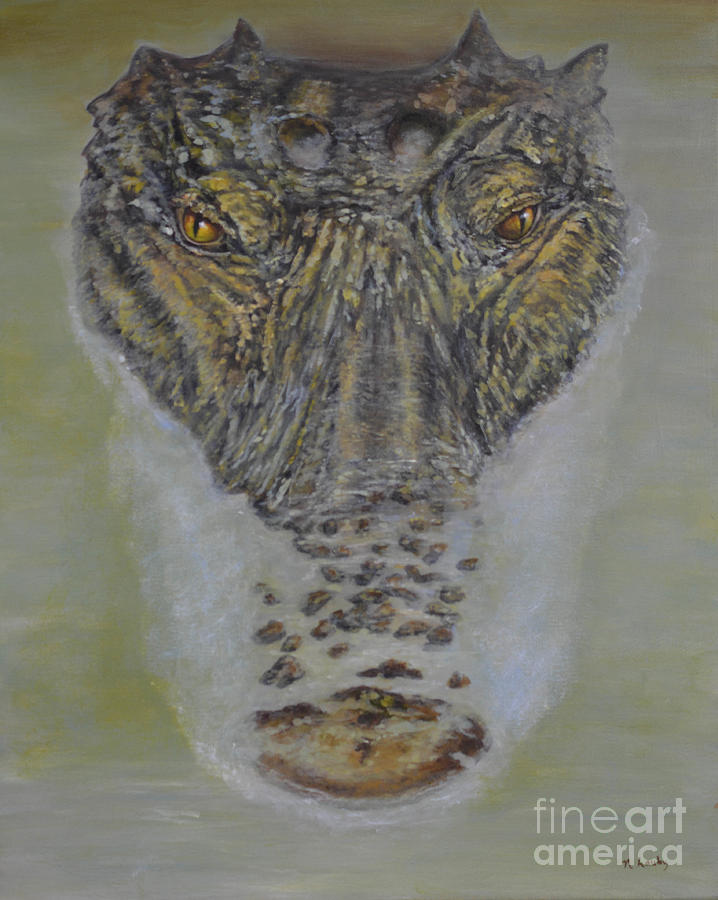 Alligator Alert Painting by Nancy Lauby