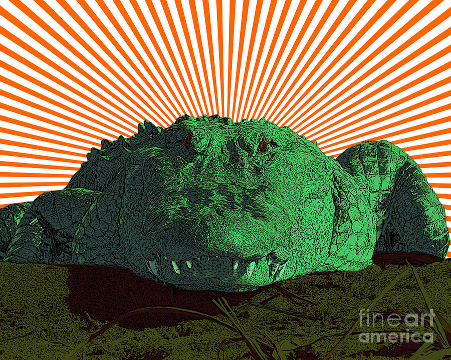 Alligator Digital Art - Alligator Art by Al Powell Photography USA