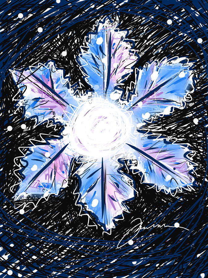 Allison Snowflake Painting by Jean Pacheco Ravinski