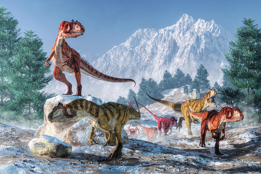 Jurassic Park Digital Art - Allosaurus Pack by Daniel Eskridge