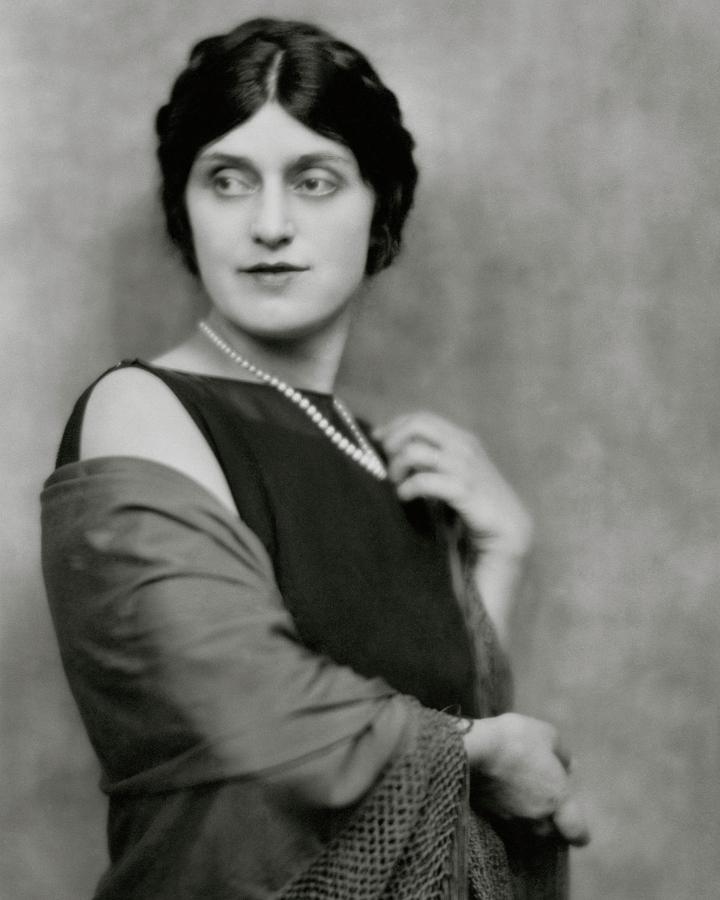 Alma Gluck Wearing A Pearl Necklace by Nickolas Muray