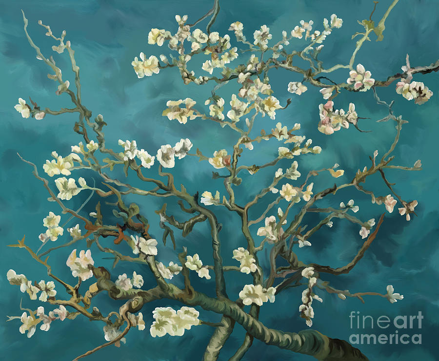 Flower Painting - Almond Blossoms Reproduction by Tim Gilliland