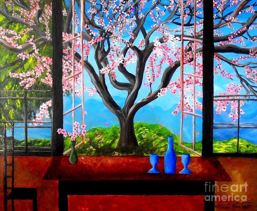 Almond with a View Painting by Jayne Kerr 