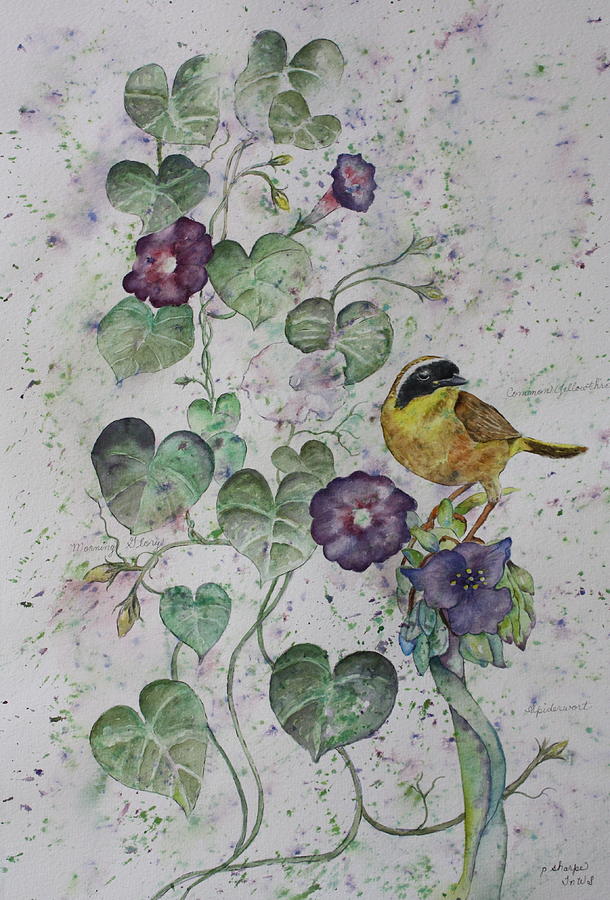 Bird Painting - Almost Botanical by Patsy Sharpe