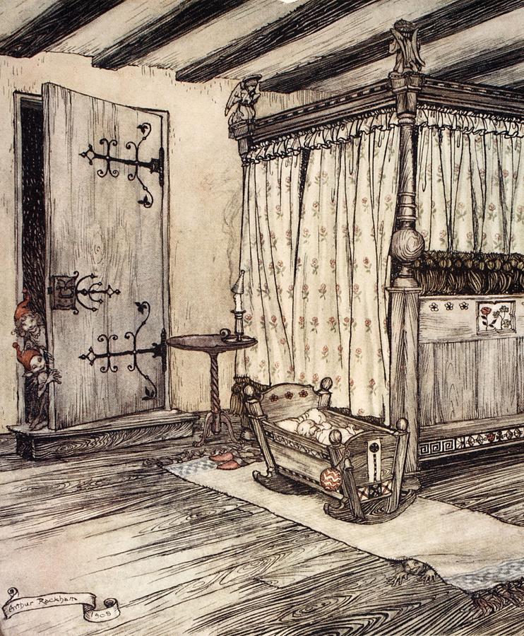 Fairy Drawing - ..almost Fairy Time, Illustration by Arthur Rackham