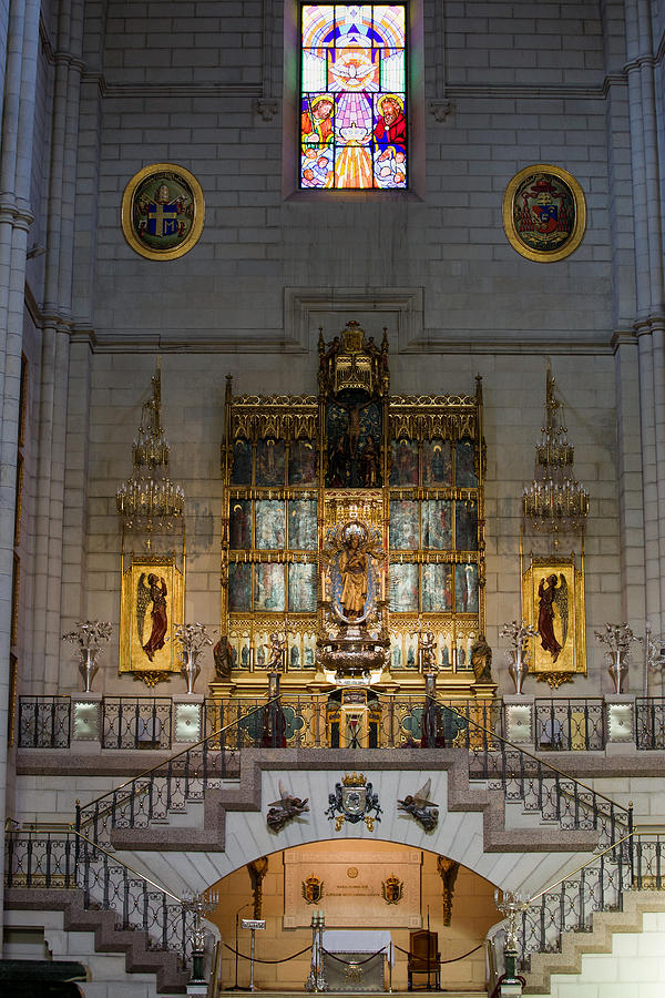 Architecture Photograph - Almudena Cathedral Altar by Artur Bogacki