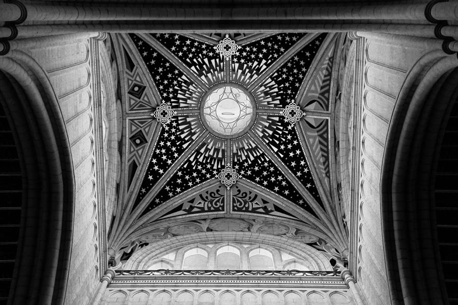Almudena Cathedral Interior BW Photograph by Jenny Hudson