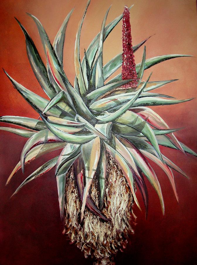 Aloe in bloom Painting by Sunel De Lange