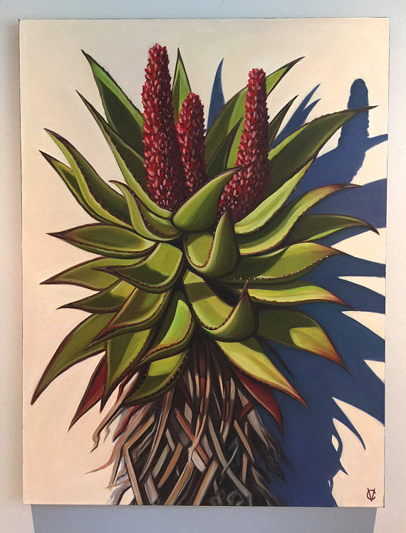 Aloe Painting Painting by Carin Vaughn