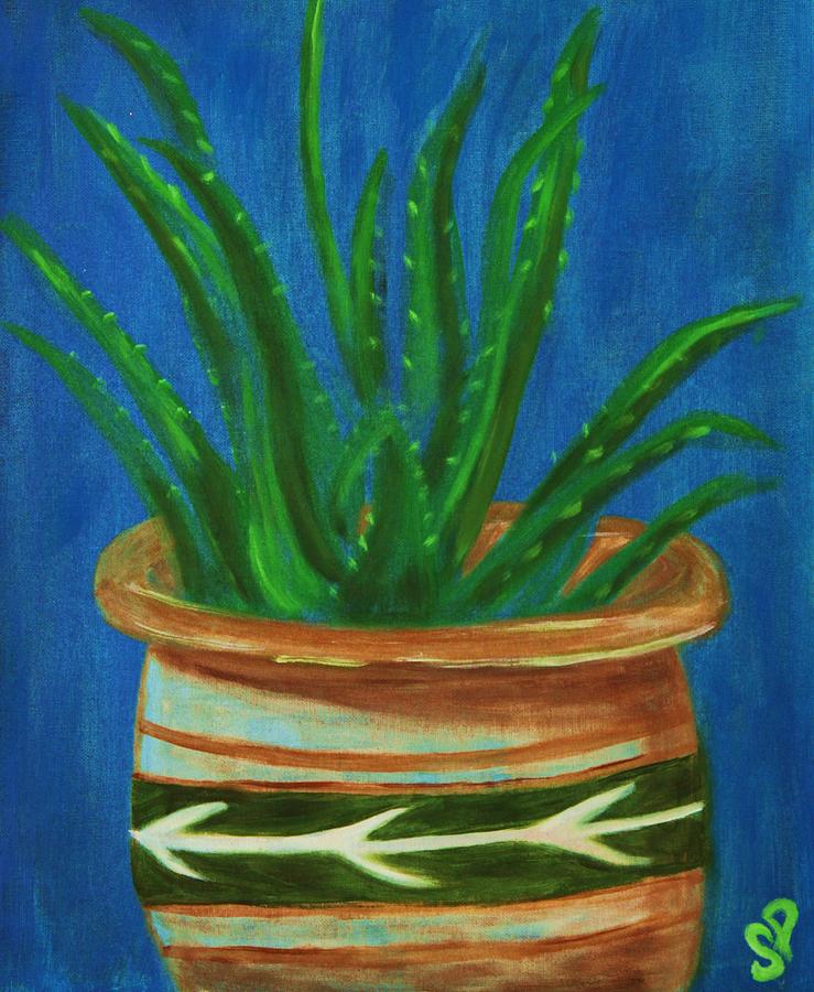 Aloe Vera Plant Painting by Stacey Phillips