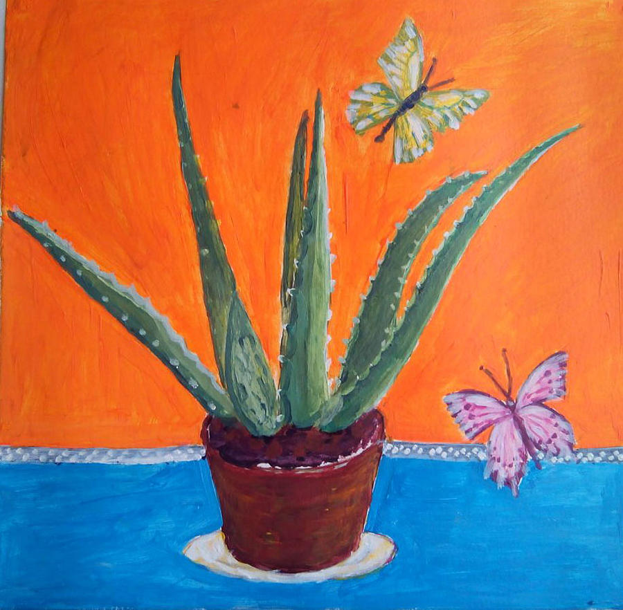 Nature Painting - Aloe Vera by Yulia Peskova