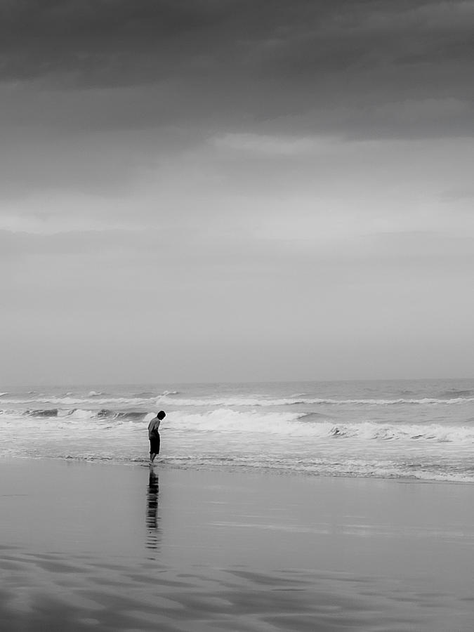 Beach Photograph - Alone by the Sea by Jim DeLillo