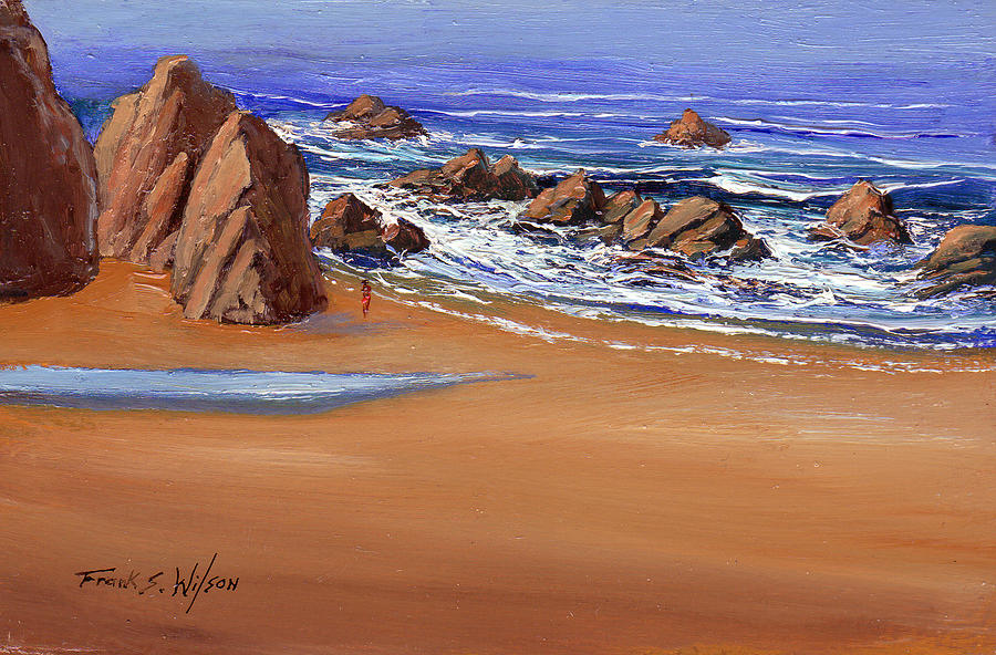 Alone On The Beach Painting by Frank Wilson
