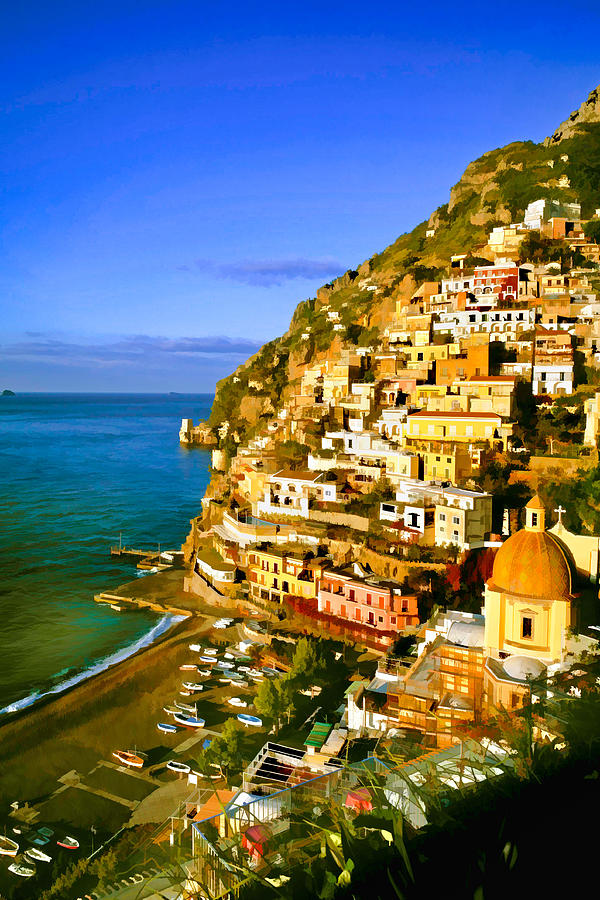 Along the Amalfi Coast Mixed Media by Cliff Wassmann