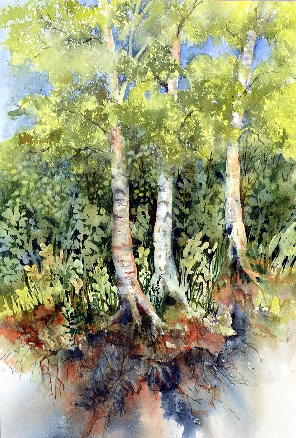 Along the Bank Painting by Pamela Lee