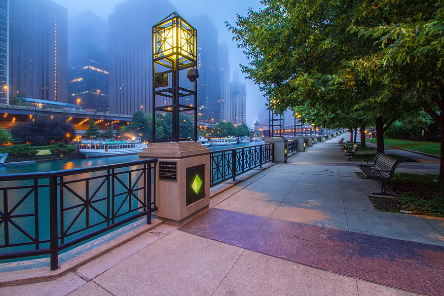 Along the Chicago River Photograph by Lindley Johnson