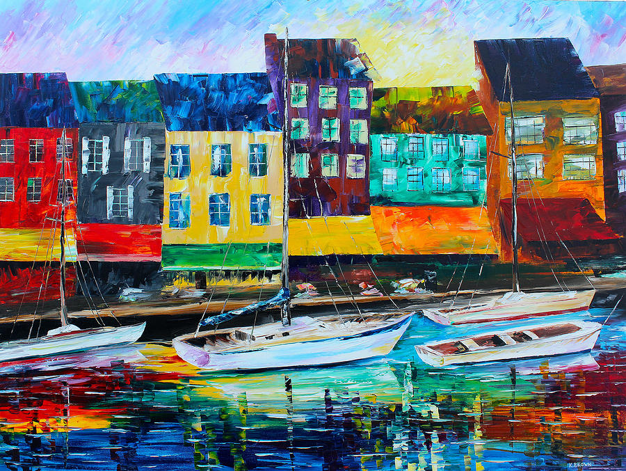 Along the Harbor Painting by Kevin  Brown