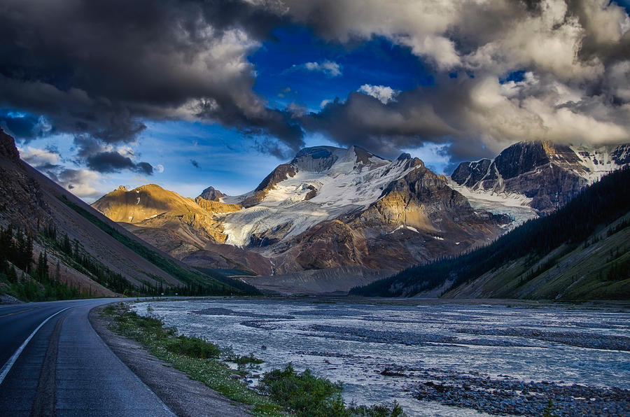 Mountain Photograph - Along The Icefields Parkway by Gary OBoyle