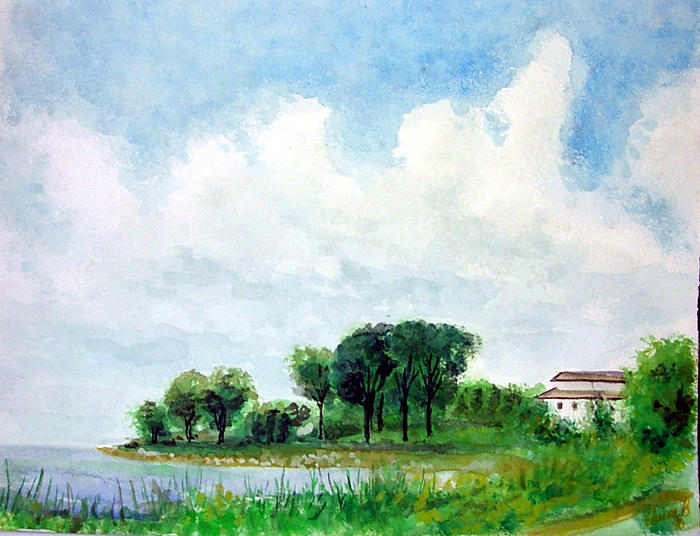 Along the St. Lawrence Painting by Elaine Berger