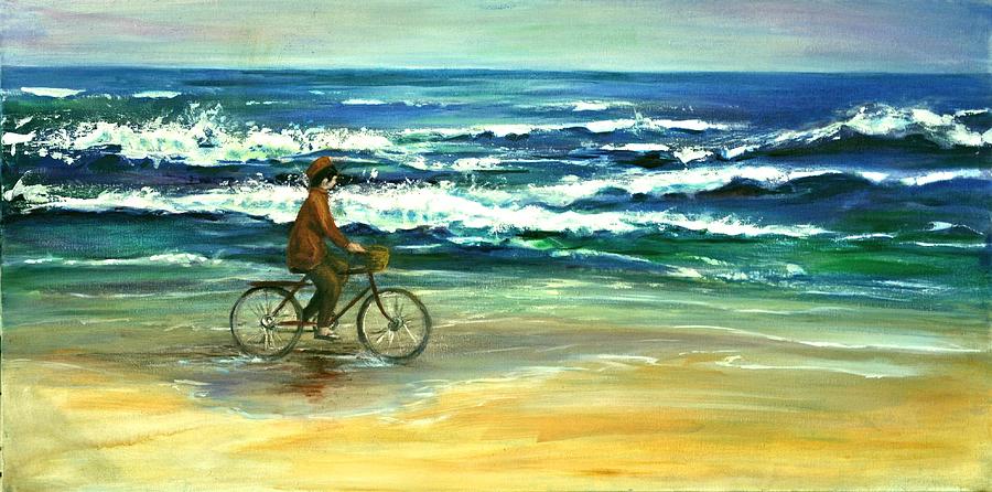 Along the Surf Painting by Csilla Florida