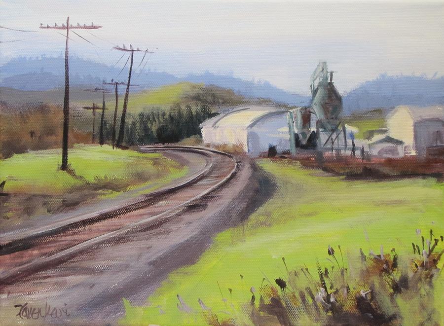 Along the Tracks Painting by Karen Ilari