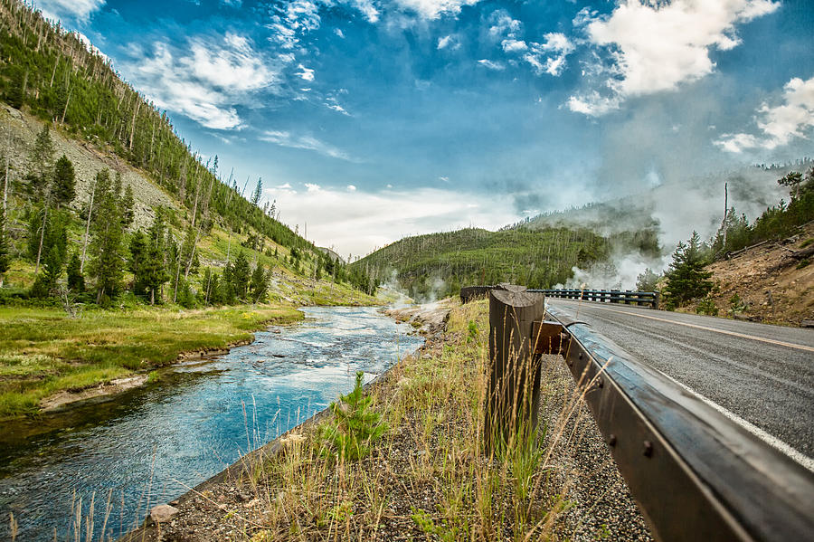 Along the Volcanic Yellowstone Road Photograph by Andres Leon