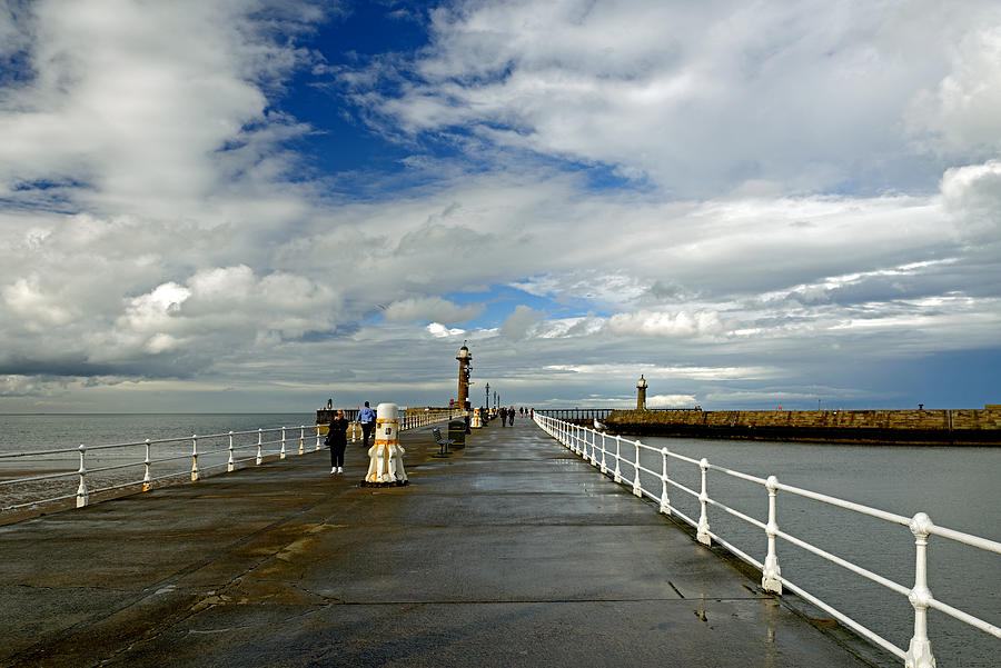 Along The West PIer - Whitby Photograph by Rod Johnson
