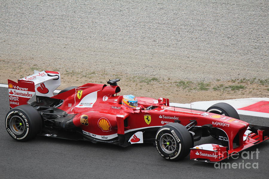 Alonso in his Ferrari Photograph by David Grant