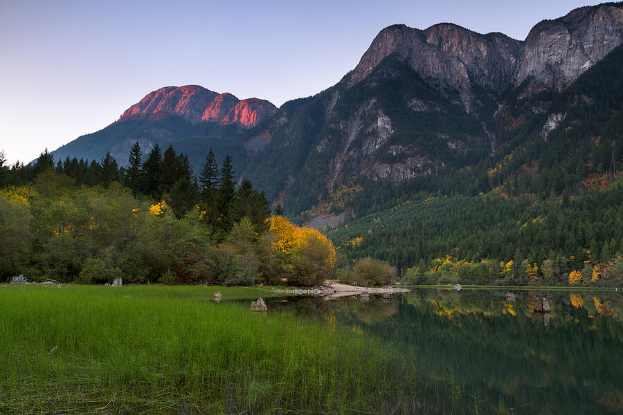 Alpenglow on Hope Mountain Photograph by Michael Russell