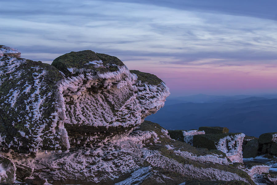 Lafayette Photograph - Alpenglow on Rime by White Mountain Images