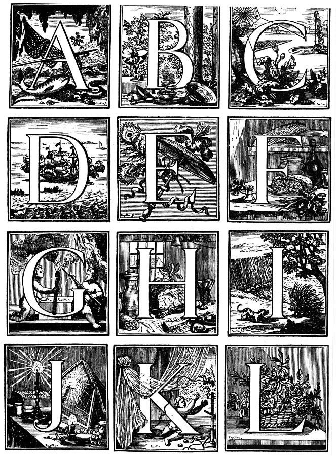 Alphabet, 1760 Painting by Granger