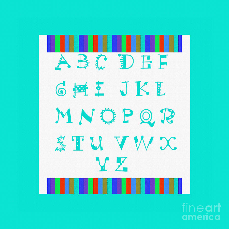 Alphabet Blue Digital Art by Barbara A Griffin
