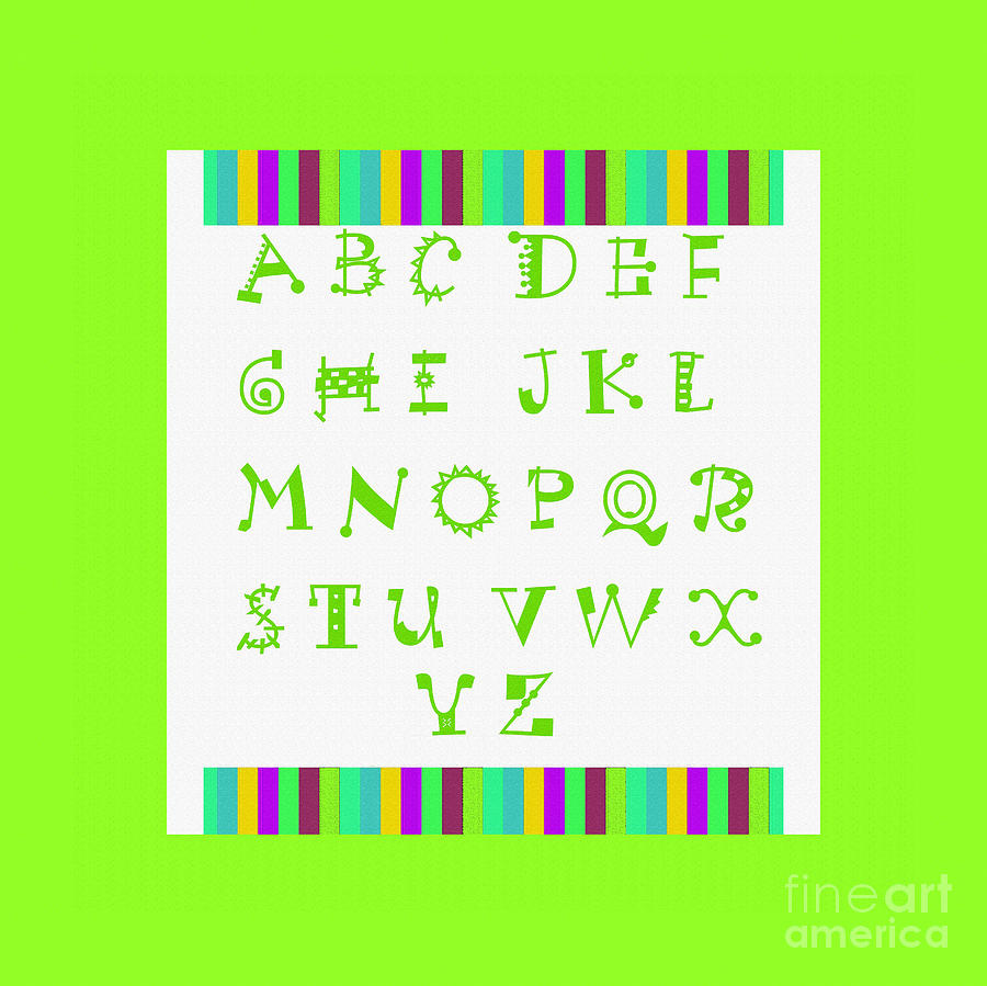Alphabet Green Digital Art by Barbara A Griffin