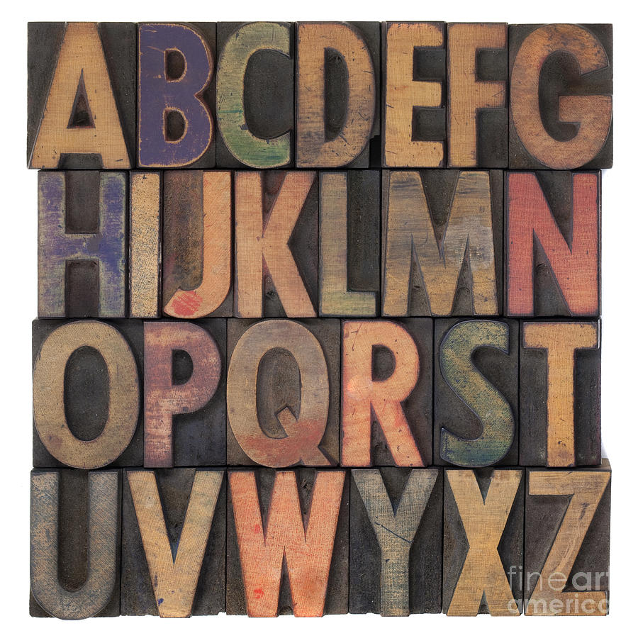 Alphabet In Vintage Wooden Letterpress Type Photograph by Marek Uliasz