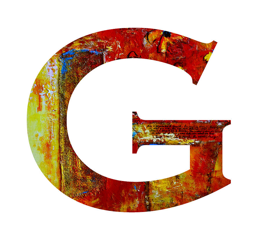 Floral Design Painting - Alphabet Letter G by Patricia Awapara
