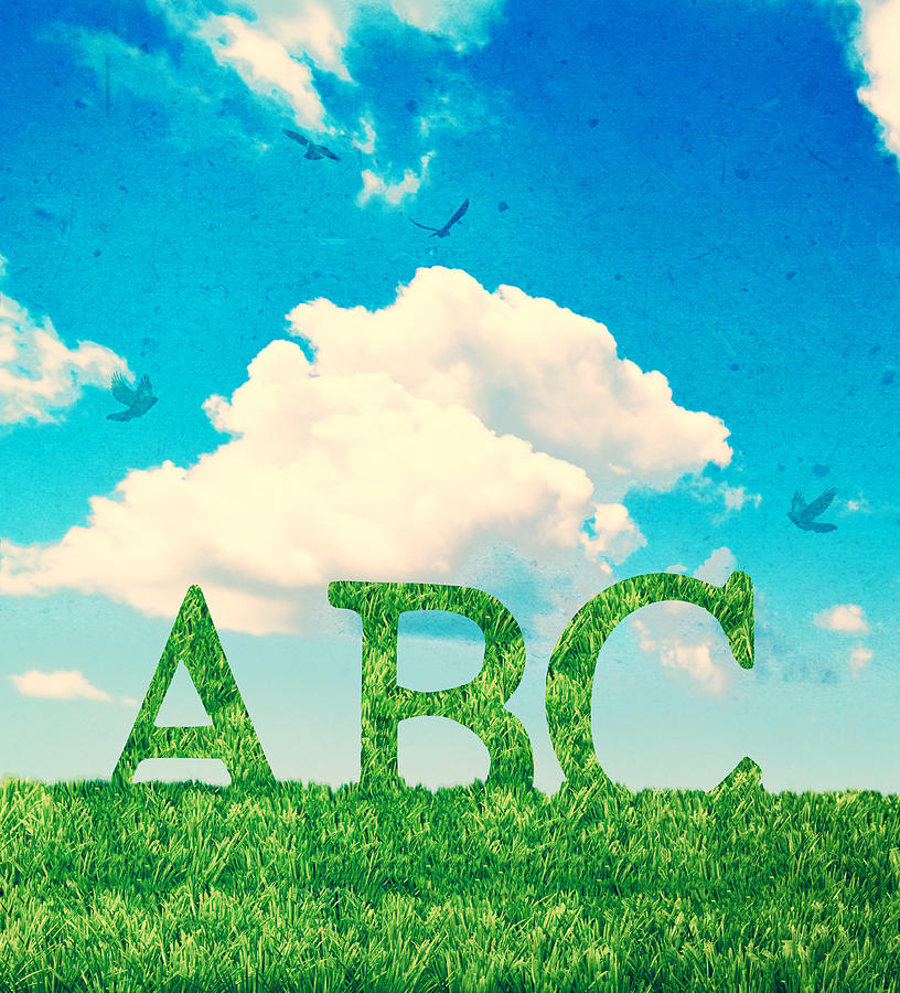 Summer Photograph - Alphabet Letters In Grass by Amanda Elwell