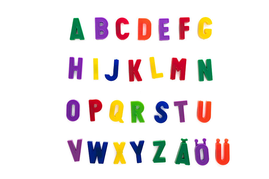 Alphabet Written With Magnetic Letters Included ä, ö, ü Photograph by Assalve