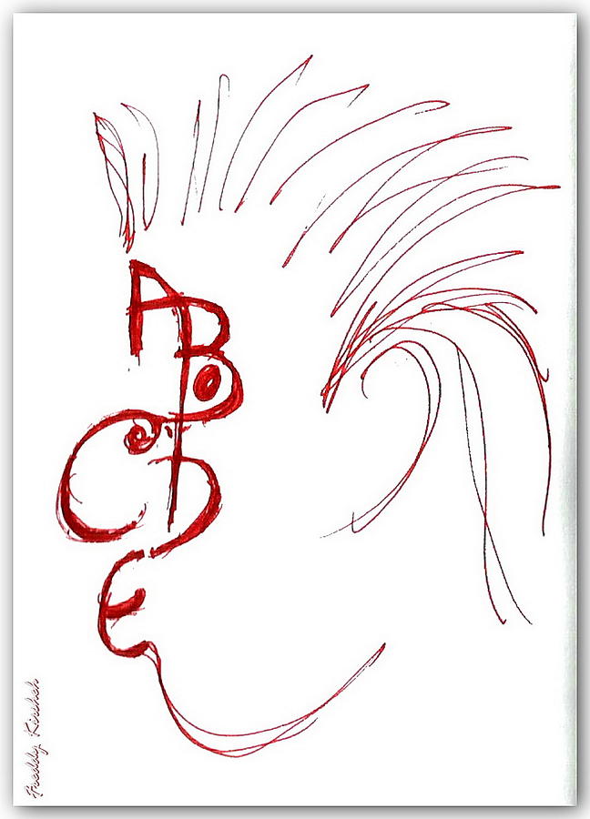 Abcde Drawing - Alphabetic profile by Freddy Kirsheh
