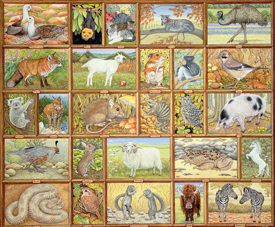 Alphabetical Animals Painting by Ditz