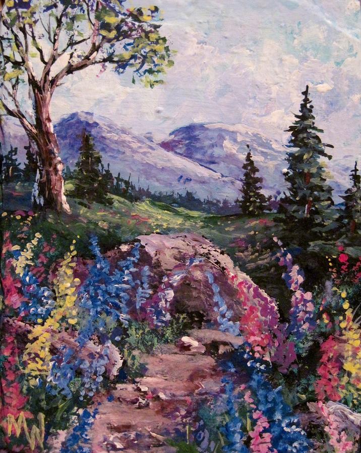 Alpine flowers Painting by Megan Walsh