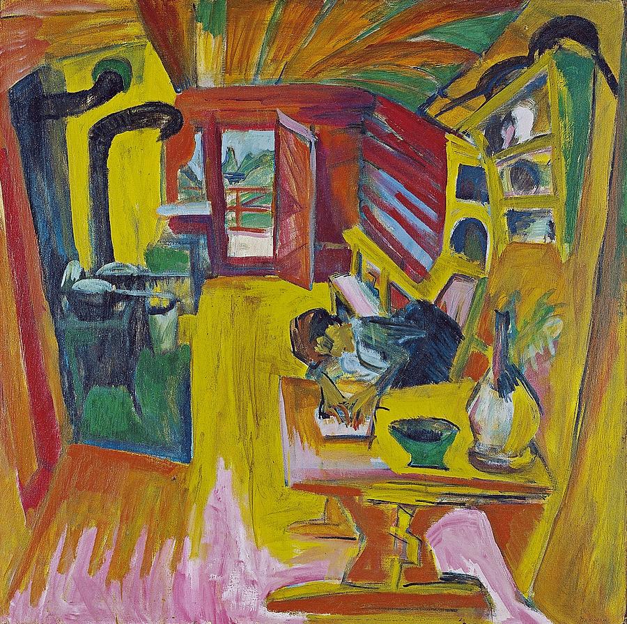 Alpine Kitchen Painting by Ernst Ludwig Kirchner